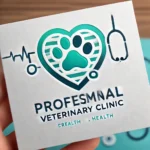 DALL·E 2024-11-12 22.07.19 - A professional veterinary clinic logo featuring a modern design of a heart and paw print, with clean lines and colors like soft blues and greens. The