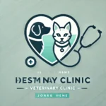 DALL·E 2024-11-12 22.07.52 - A welcoming veterinary clinic logo with a dog and cat silhouette inside a heart shape, symbolizing care and companionship. Use clean lines and calming